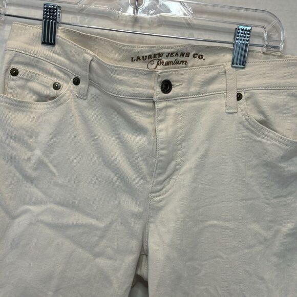Ralph Lauren Mid Rise Moderate Straight Leg Ivory Classic Stretch Jeans SZ 6 - Picture 2 of 10